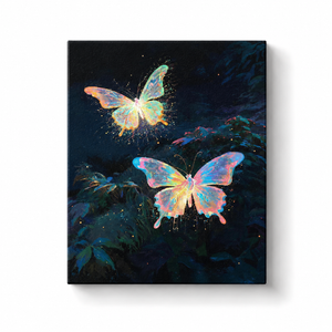 Glowing Butterflies at Night Paint by Numbers Kit
