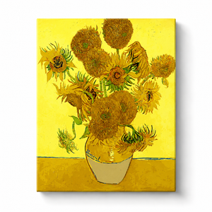 Golden Sunflowers in Vase Paint by Numbers Kit