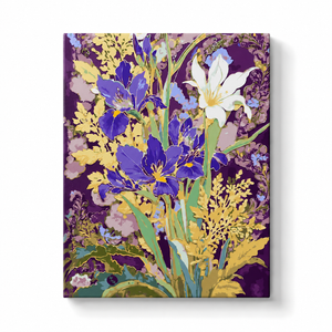 Purple Iris and White Lily Paint by Numbers Kit
