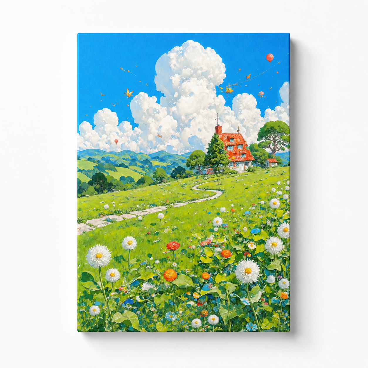Cute Cottage & Daisy Flower