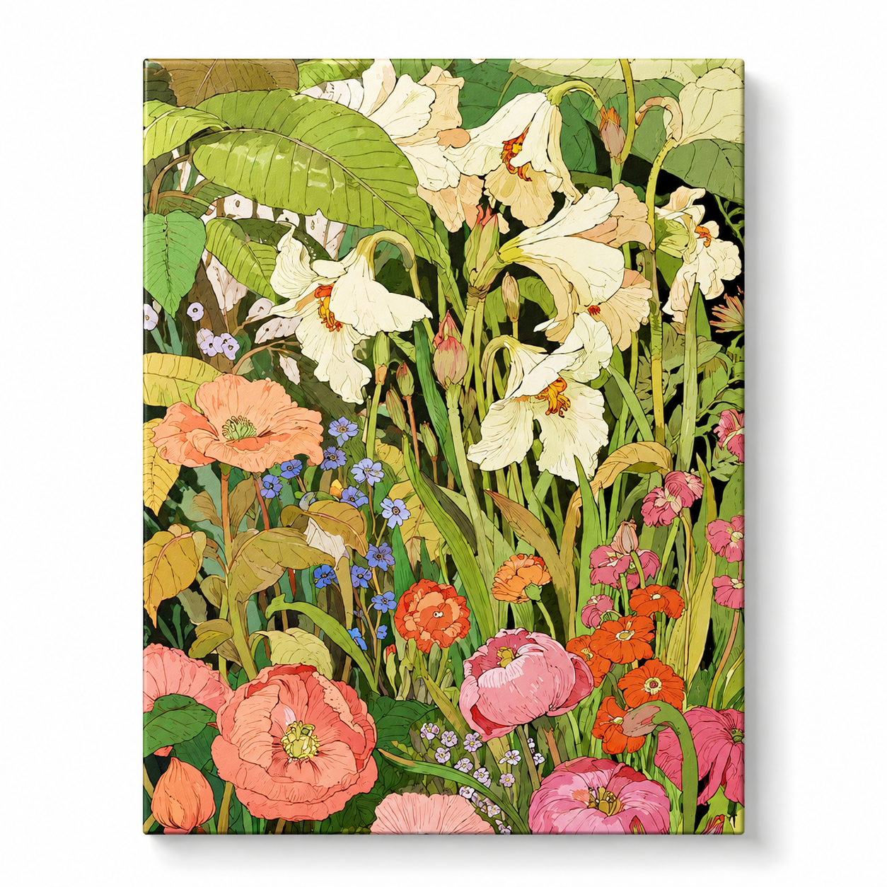 Cream Lilies and Poppies Paint by Numbers Kit