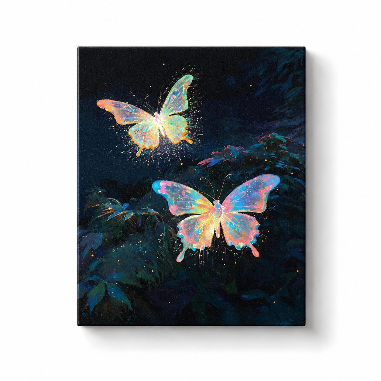 Glowing Butterflies at Night Paint by Numbers Kit