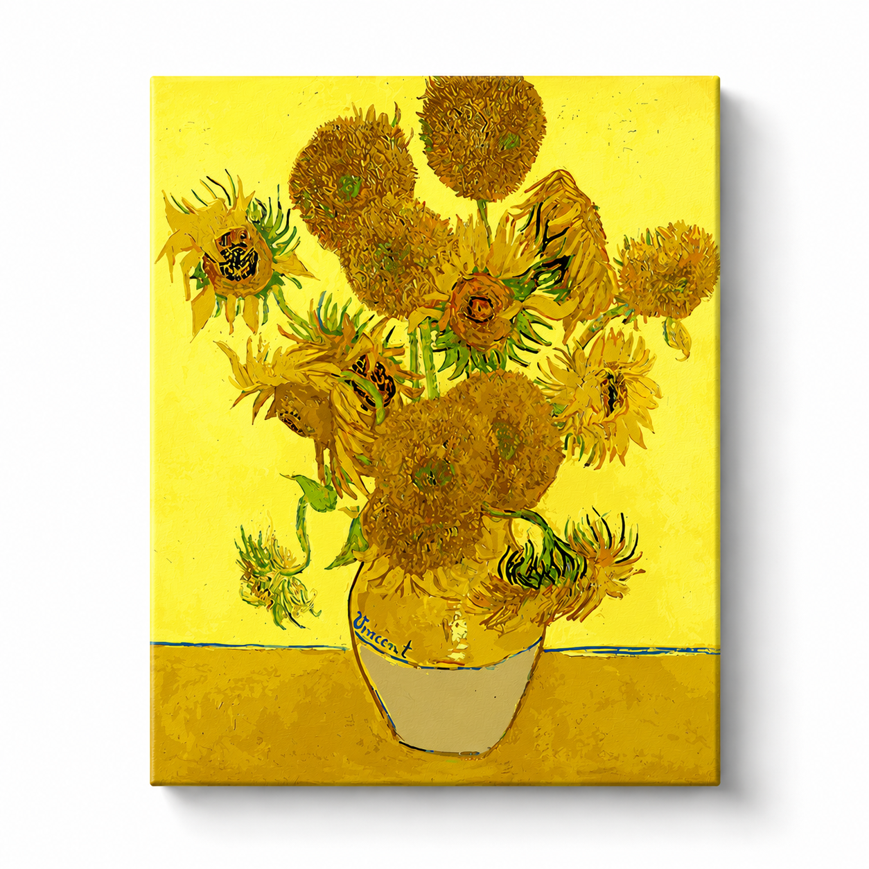 Golden Sunflowers in Vase Paint by Numbers Kit