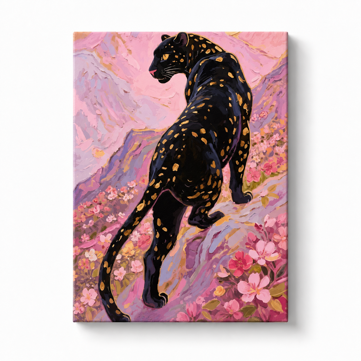 Panther in Pink Mountains Paint by Numbers Kit